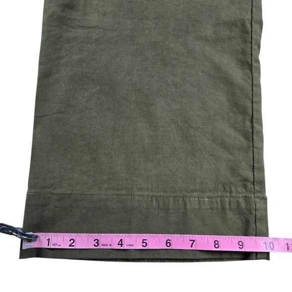 Anthropologie Maeve The Colette Crop Wide-Leg Pants Olive Green - Picture 13 of 14